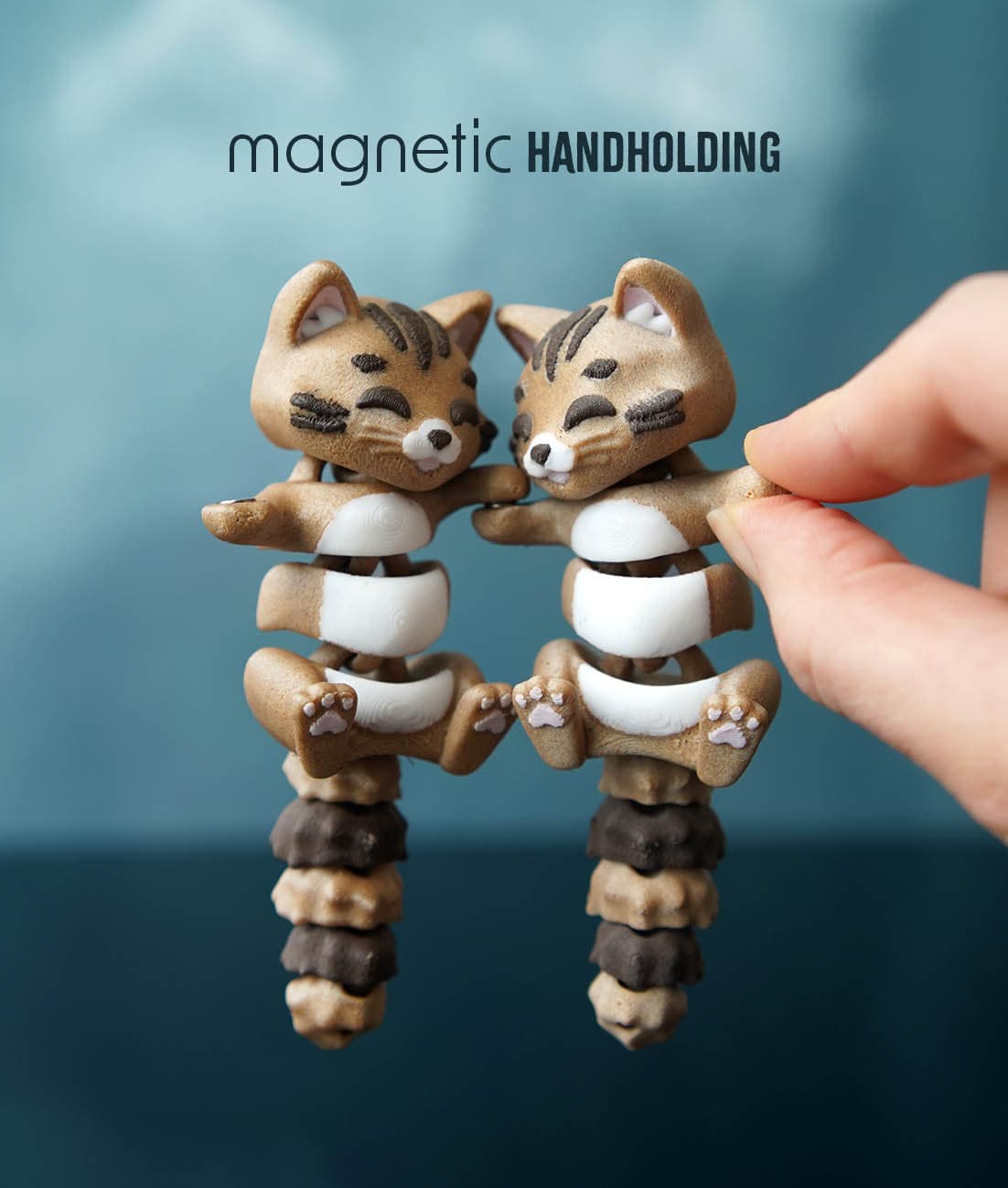 Coco the Flexi Cat - 3D printed articulated fidget keychain or toy 4