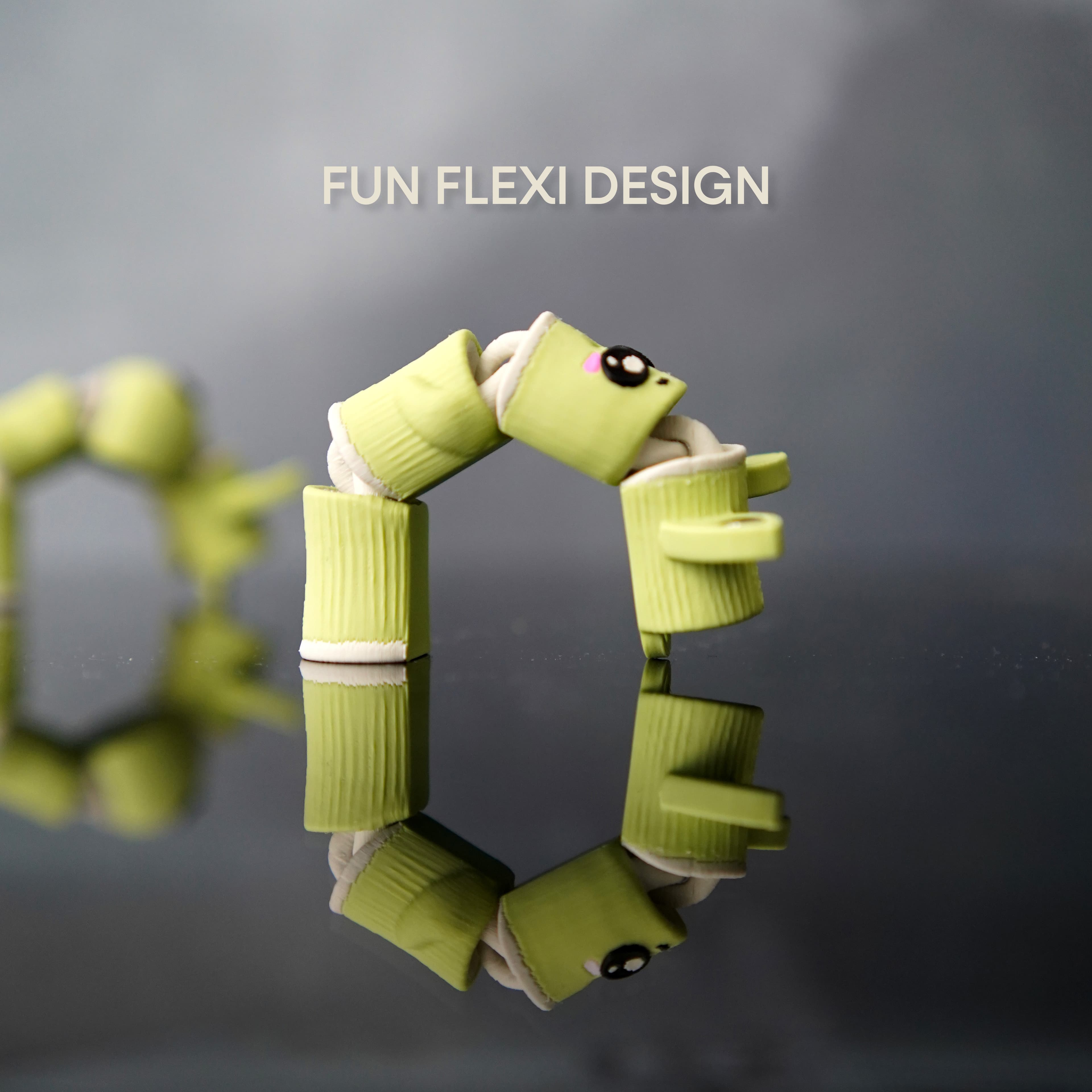 Flexi Bamboo Buddies - Set of two 3D printed articulated fidget keychains 4