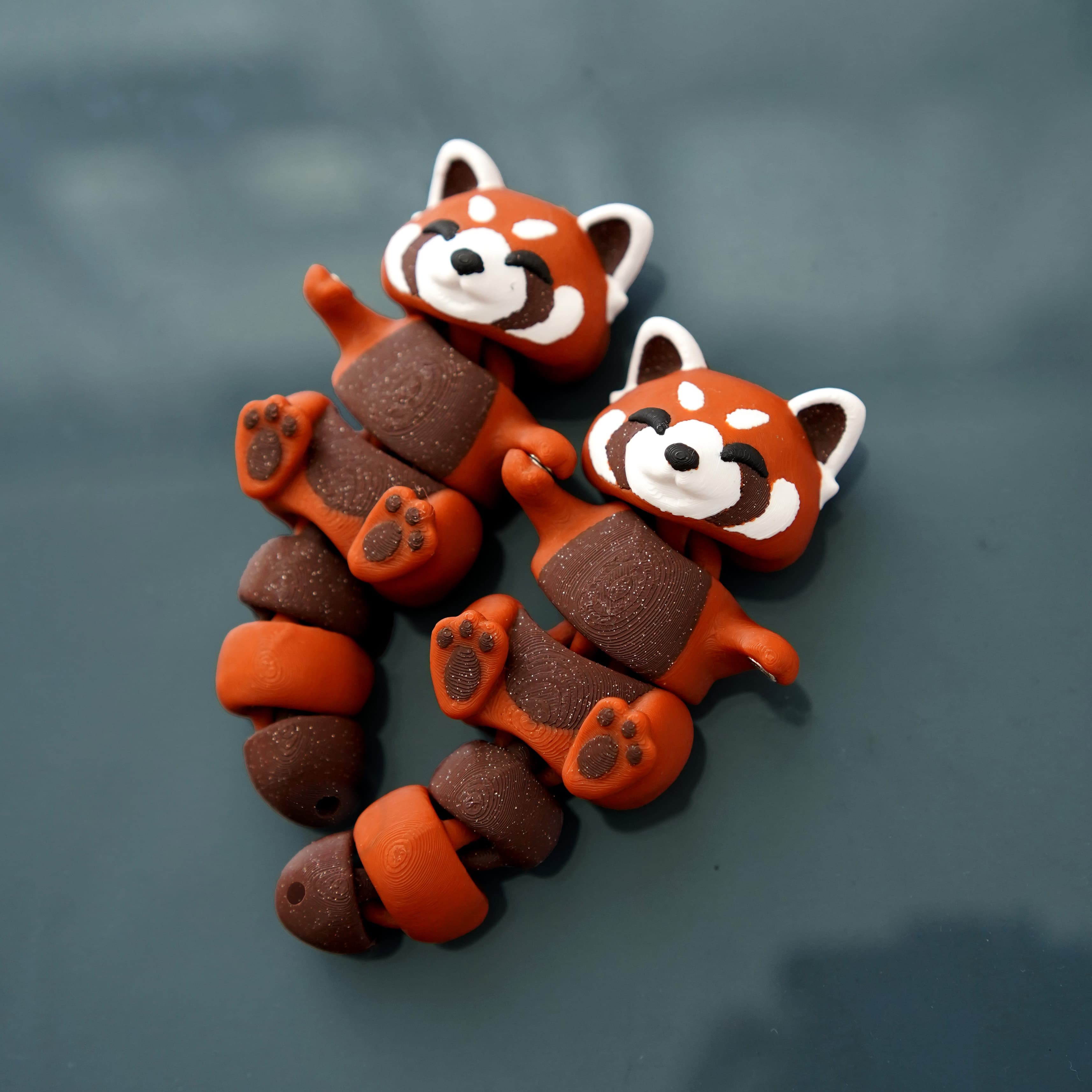 Ruby the Flexi Red Panda - 3D printed articulated fidget keychain or toy