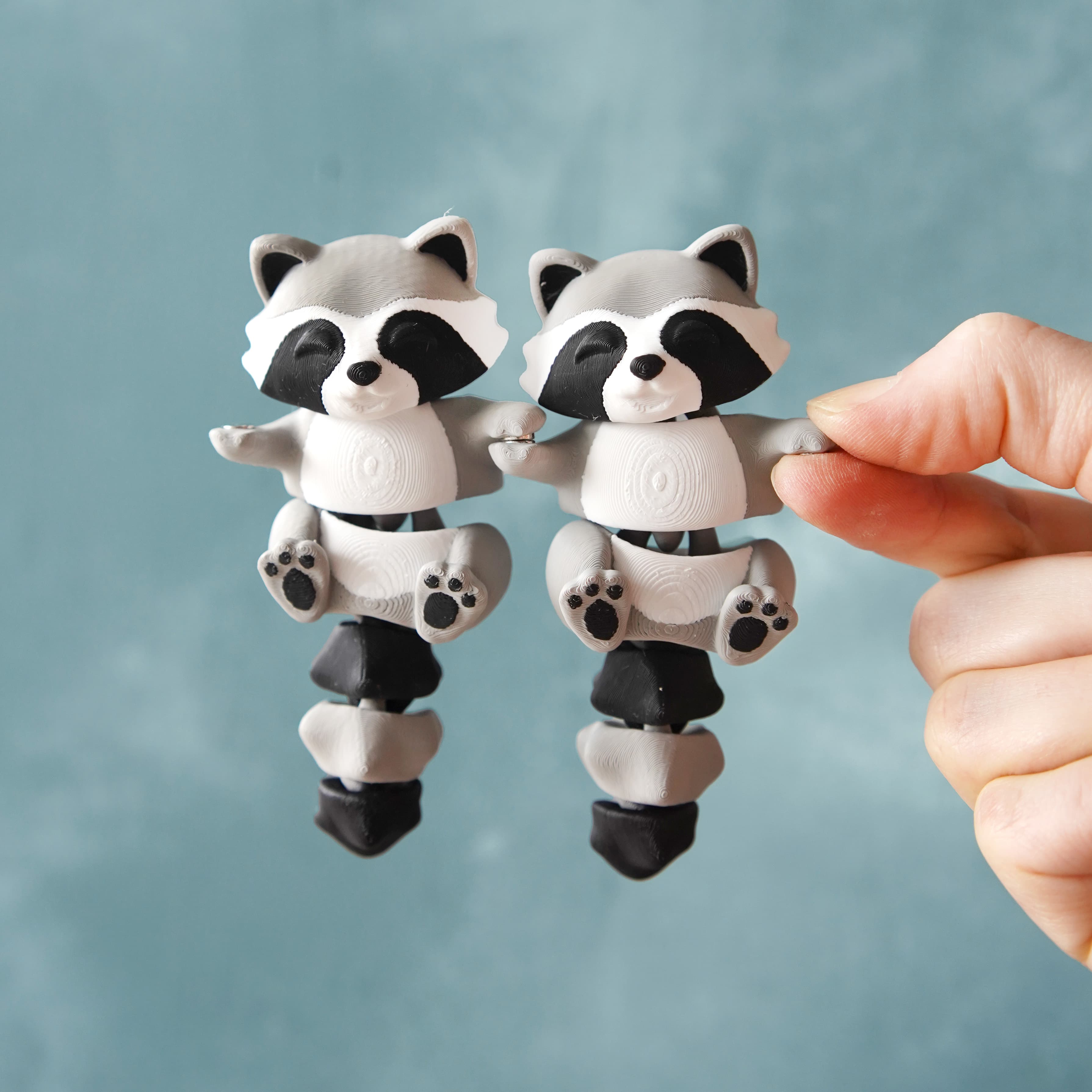 Rusty the Flexi Raccoon – Articulated Fidget Keychain or Toy